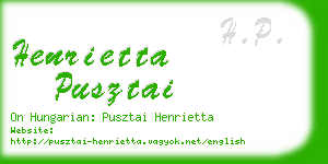 henrietta pusztai business card